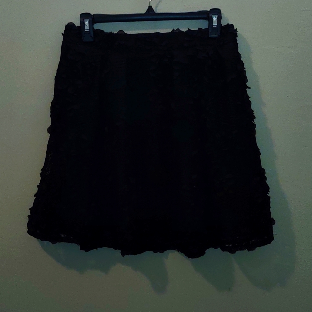 Worthington black floral skirt